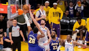 Luka-less Lakers falter down the stretch in fourth quarter loss to Thunder