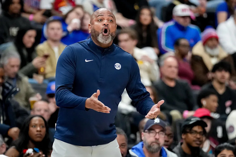 DETROIT, MICHIGAN - FEBRUARY 25: Head coach J.B. Bickerstaff of the Detroit Pistons reacts against the Oklahoma City Thunder during the first quarter at Little Caesars Arena on February 25, 2026 in Detroit, Michigan. NOTE TO USER: User expressly acknowledges and agrees that, by downloading and or using this photograph, User is consenting to the terms and conditions of the Getty Images License Agreement. (Photo by Nic Antaya/Getty Images)