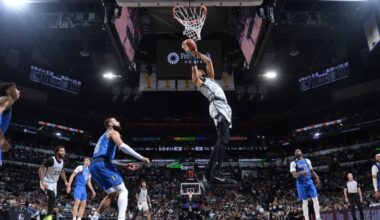 SAN ANTONIO:  Victor Wembanyama #1 of the San Antonio Spurs dunks the ball during the game against the Dallas Mavericks on February 7, 2026 at the Frost Bank Center in San Antonio, Texas. – AFP