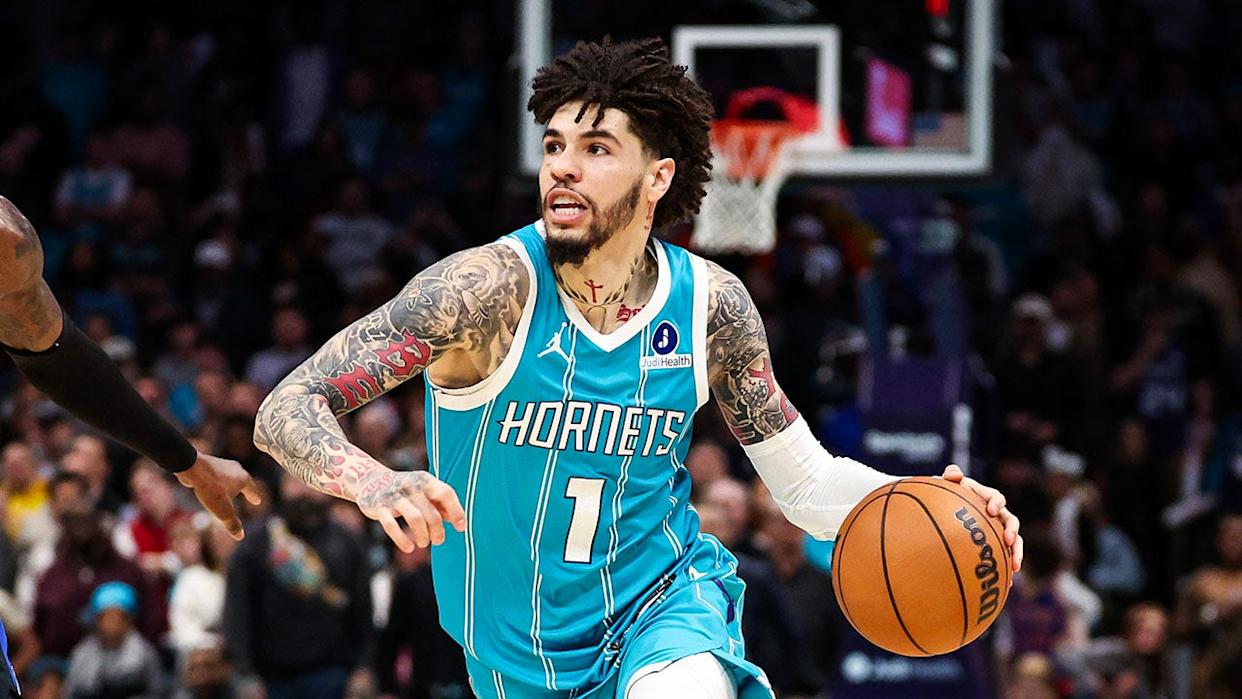 LaMelo Ball dribbles