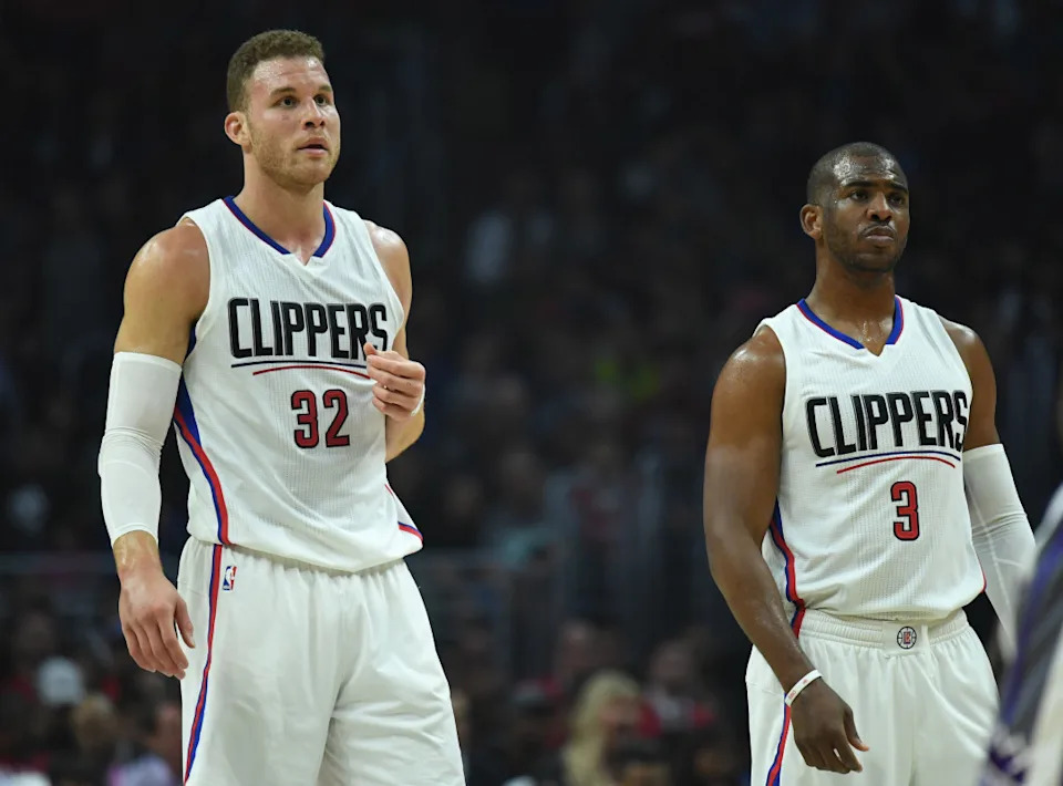 Los Angeles Clippers forward Blake Griffin (32) and guard Chris Paul (3)Kirby Lee-USA TODAY Sports
