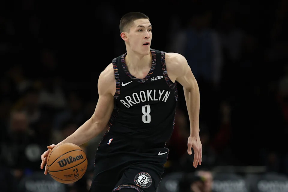 NEW YORK, NEW YORK - JANUARY 09: Egor Demin #8 of the Brooklyn Nets in action against the Los Angeles Clippers at Barclays Center on January 09, 2026 in the Brooklyn borough of New York City. The Clippers won 121-105. NOTE TO USER: User expressly acknowledges and agrees that, by downloading and or using this photograph, User is consenting to the terms and conditions of the Getty Images License Agreement. (Photo by Sarah Stier/Getty Images)