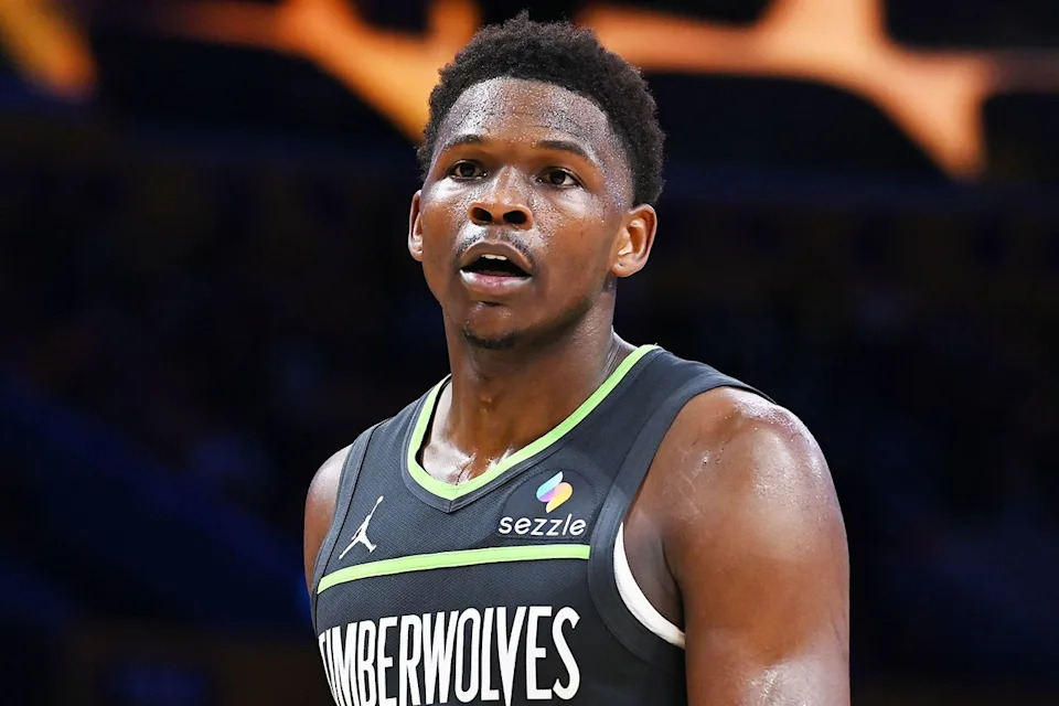 Anthony Edwards #5 of the Minnesota Timberwolves. Juan Ocampo/NBAE via Getty