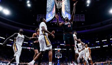 Joel Embiid's 40 points lead 76ers to victory over Pelicans after Paul George's 25-game suspension |