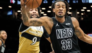 Nets score 80 points in the first half and beat the short-handed Wizards 127-113 | National