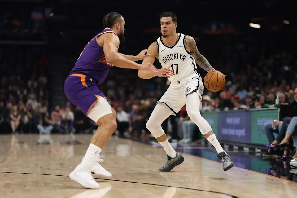 Michael Porter Jr. dribbles the ball during the Nets’ road loss to the Suns on Jan. 27, 2026. Getty Images
