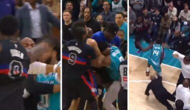 Brawl in Detroit Pistons v Charlotte Hornets, fight, Moussa Diabate, Miles Bridges, Jalen Duren, Isaiah Stewart, suspensions, bans, latest news