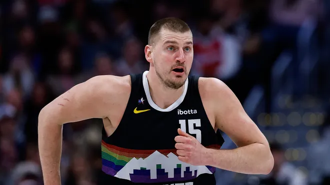 Jan 30, 2026; Denver, Colorado, USA; Denver Nuggets center Nikola Jokic (15) in the second quarter against the Los Angeles Clippers at Ball Arena. Mandatory Credit: Isaiah J. Downing-Imagn Images