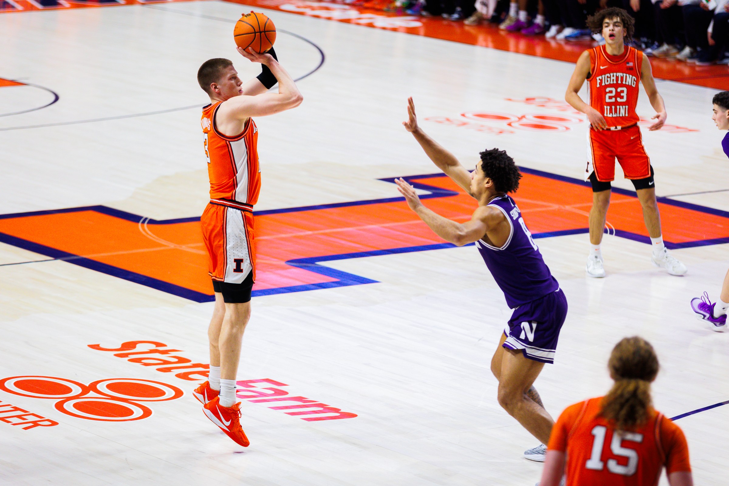 Ben Humrichous rises for a jumper