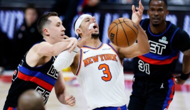 Pistons rout Knicks, 118-80, as Josh Hart joins growing injury list