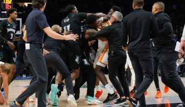 NBA fines Hawks' Mouhamed Gueye and Timberwolves' Naz Reid $35,000 each