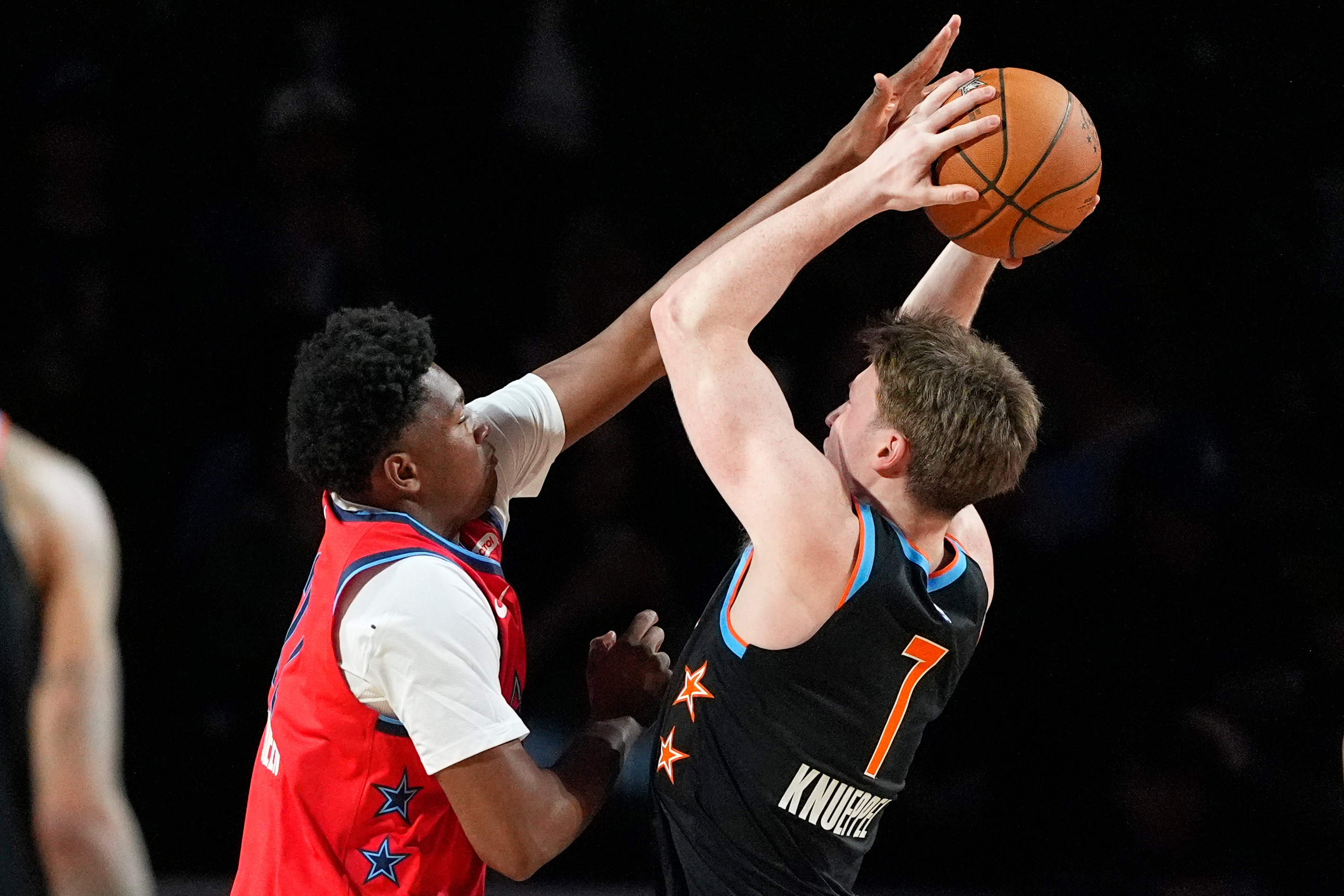 Team T-Mac guard Kon Knueppel (7) of the Charlotte Hornets,...