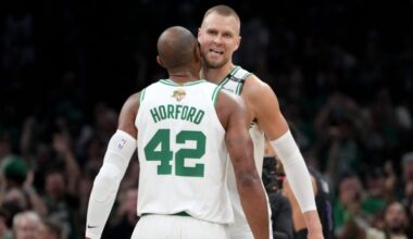 Al Horford Kristaps Porzingis Celtics Warriors