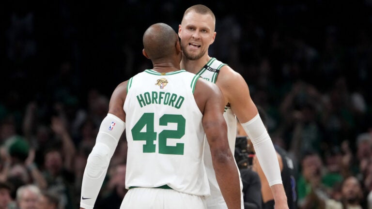 Al Horford Kristaps Porzingis Celtics Warriors