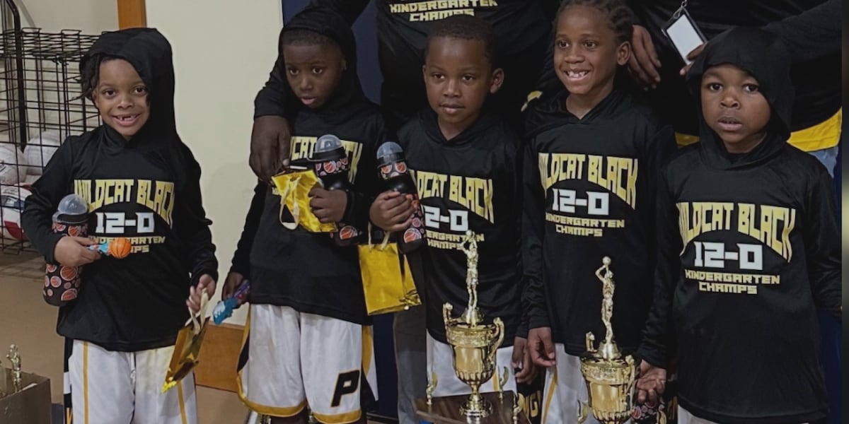 Five Valdosta kindergarteners finish their undefeated basketball season