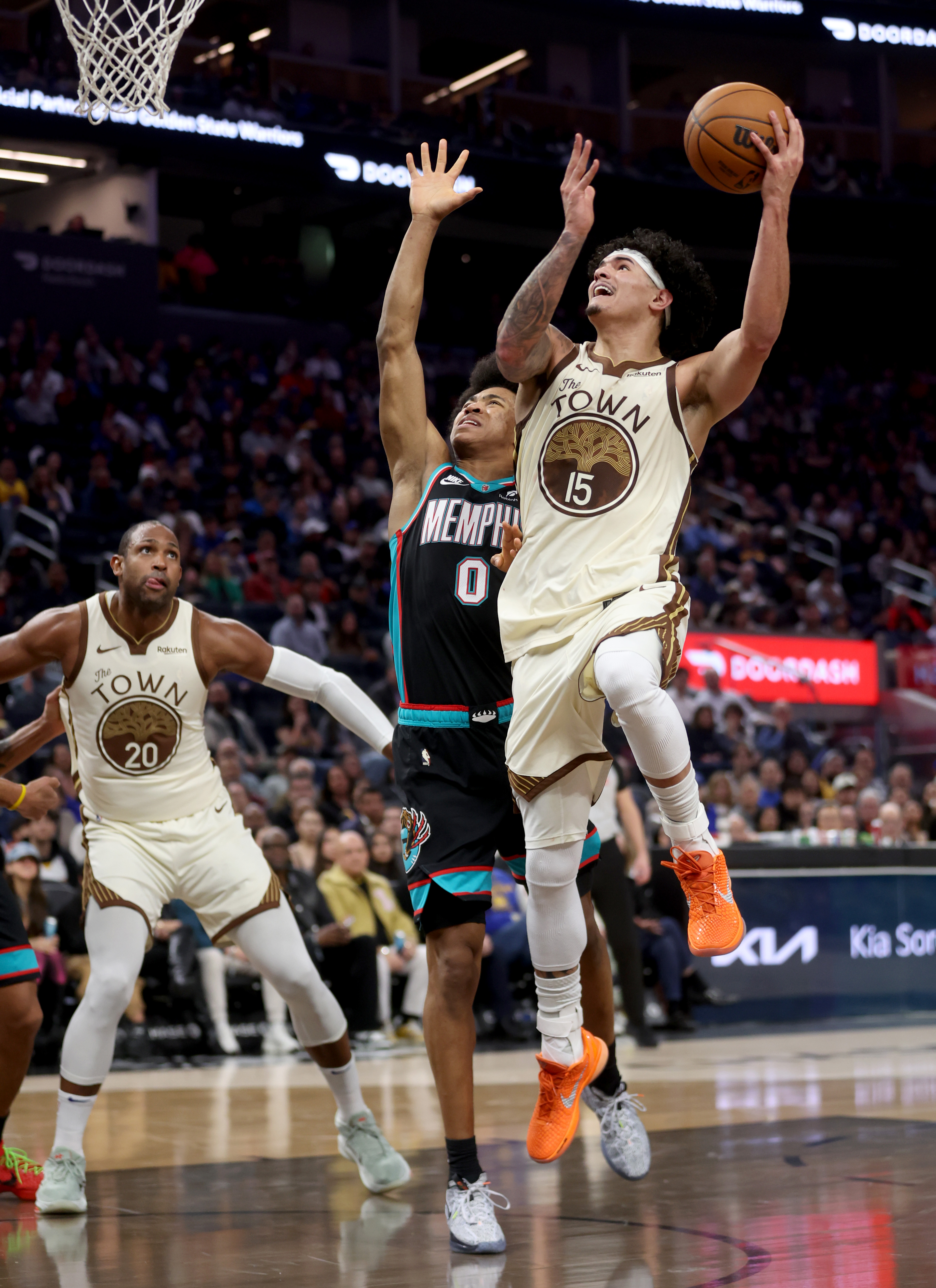 Golden State Warriors’ Gui Santos #15 puts up a shot...
