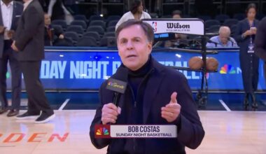 Bob Costas leads 'Sunday Night Basketball' open in first 'NBA on NBC' appearance since 2002