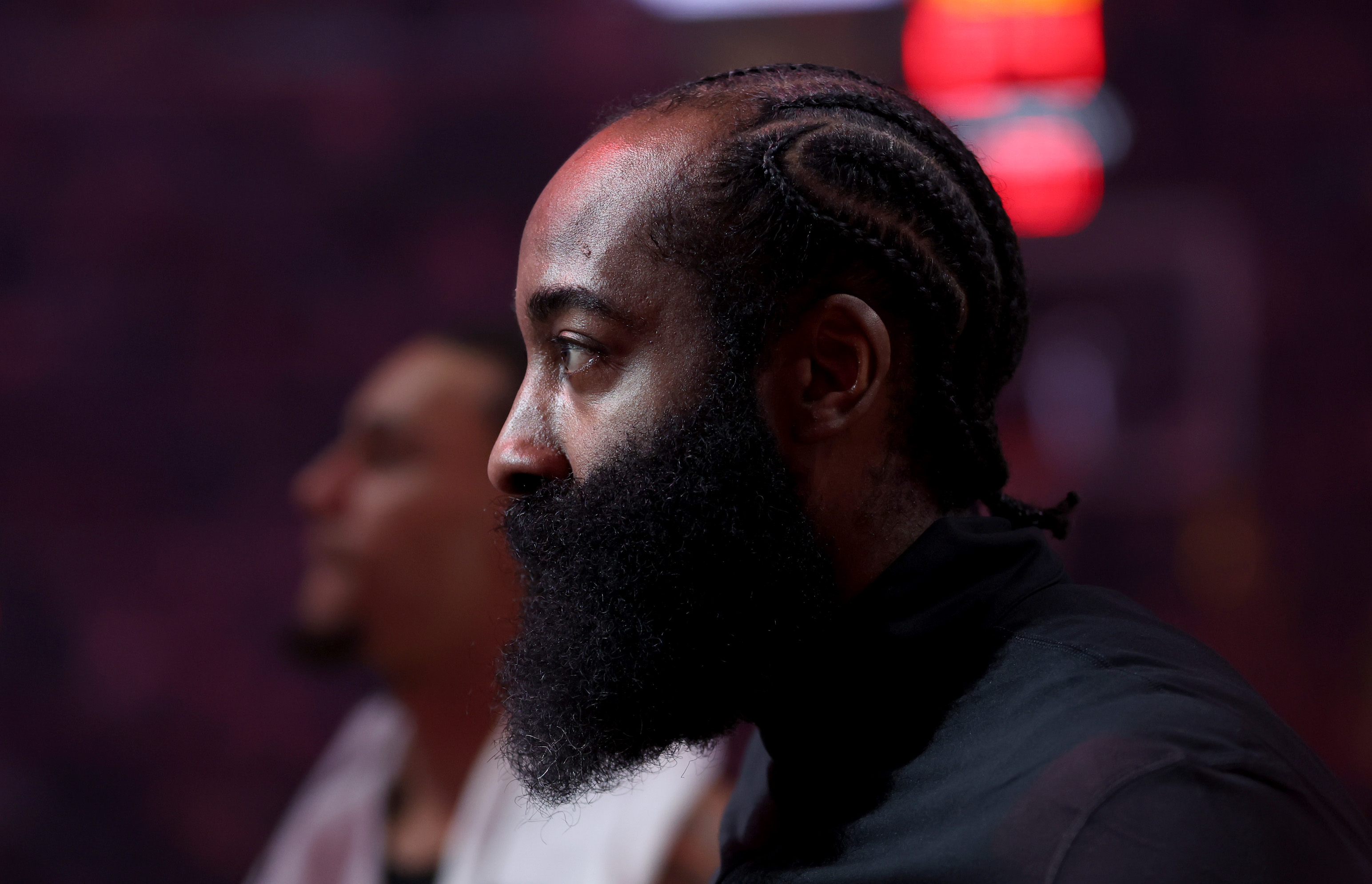 Cleveland Cavaliers guard James Harden is introduced before the game against the Washington Wizards. 