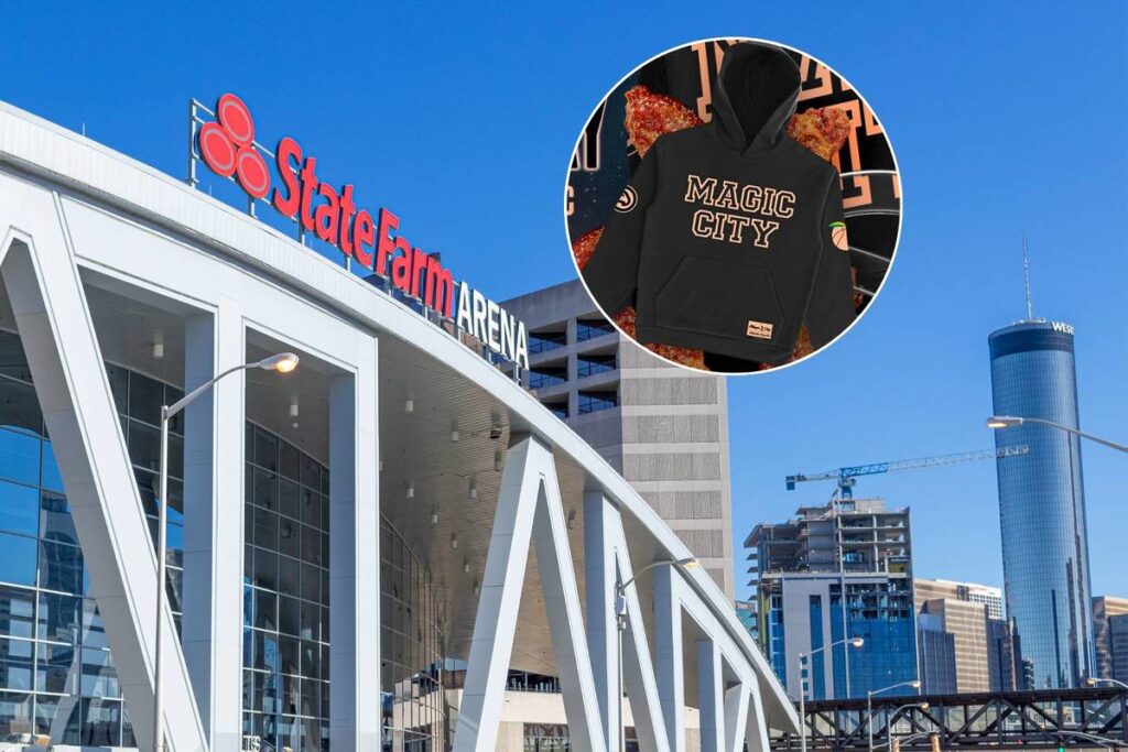 State Farm arena with a magic city hoodie in it