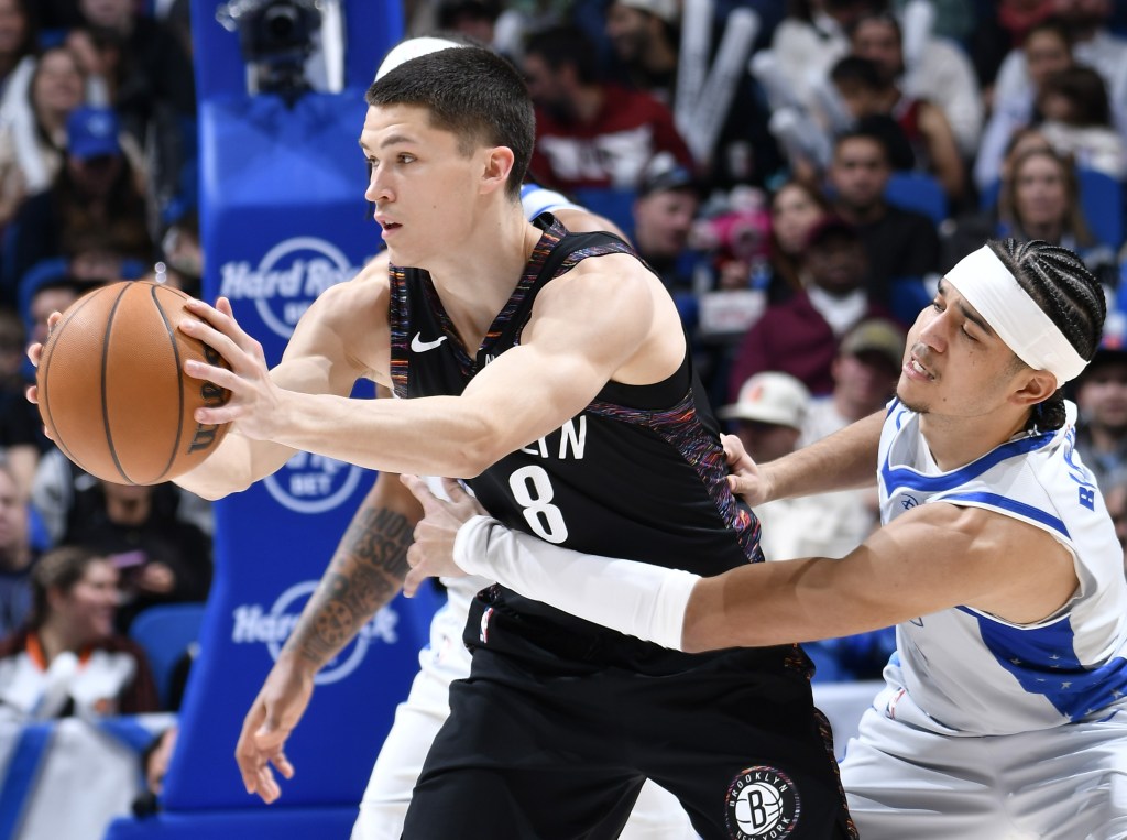 Egor Dёmin, who scored 26 points, looks to make a move during the Nets' 118-98 blowout road loss to the Magic on Feb. 6, 2026 in Orlando.
