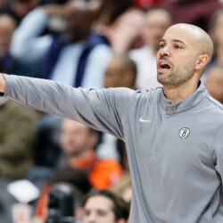 Nets coach Jordi Fernández called out his team for lack of effort yet again Sunday in Detroit following a blowout loss to the Eastern Conference-leading Pistons. Photo: Duane Burleson/AP