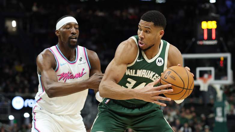Miami Heat Giannis Antetokounmpo trade rumors package, Heat Giannis trade, Giannis Antetokounmpo trade rumors, Golden State Warriors Giannis trade package, New York Knicks Giannis trade package, Minnesota Timberwolves Giannis trade package, Bam Adebayo, Tyler Herro, Norman Powell, Jimmy Butler, Anthony Edwards, Giannis trade teams, Giannis trade package, NBA trade rumors, NBA trade deadline