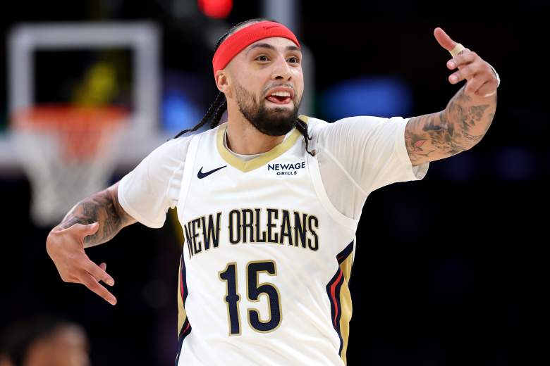 Former New Oreleans Pelicans guard Jose Alvarado during an NBA game.
