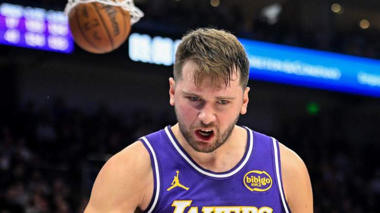 Luka Doncic #77 of the Los Angeles Lakers