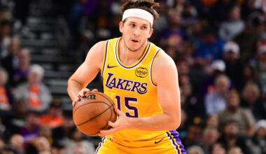 PHOENIX, AZ - DECEMBER 23: Austin Reaves #15 of the Los Angeles Lakers handles the ball during the game against the Phoenix Suns on December 23, 2025 at PHX Arena in Phoenix, Arizona. NOTE TO USER: User expressly acknowledges and agrees that, by downloading and or using this photograph, user is consenting to the terms and conditions of the Getty Images License Agreement. Mandatory Copyright Notice: Copyright 2025 NBAE (Photo by Kate Frese/NBAE via Getty Images)