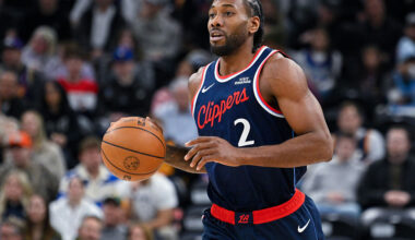 SALT LAKE CITY, UTAH - JANUARY 27: Kawhi Leonard #2 of the Los Angeles Clippers in action during the first half of a game against the Utah Jazz at Delta Center on January 27, 2026 in Salt Lake City, Utah. NOTE TO USER: User expressly acknowledges and agrees that, by downloading and or using this photograph, User is consenting to the terms and conditions of the Getty Images License Agreement. (Photo by Alex Goodlett/Getty Images)
