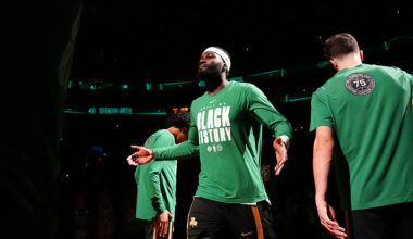 BOSTON, MA - FEBRUARY 8: Neemias Queta #88 of the Boston Celtics walks on to the court before the game against the New York Knicks on February 8, 2026 at TD Garden in Boston, Massachusetts. NOTE TO USER: User expressly acknowledges and agrees that, by downloading and/or using this Photograph, user is consenting to the terms and conditions of the Getty Images License Agreement. Mandatory Copyright Notice: Copyright 2026 NBAE (Photo by Brian Babineau/NBAE via Getty Images)