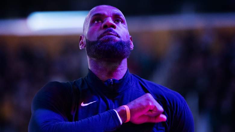 Los Angles Lakers star LeBron James during an NBA game.