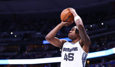 DENVER, COLORADO - FEBRUARY 11: GG Jackson II #45 of the Memphis Grizzlies shoots against the Denver Nuggets in the first half at Ball Arena on February 11, 2026 in Denver, Colorado. NOTE TO USER: User expressly acknowledges and agrees that, by downloading and or using this photograph, User is consenting to the terms and conditions of the Getty Images License Agreement. (Photo by Tyler Schank/Clarkson Creative/Getty Images)