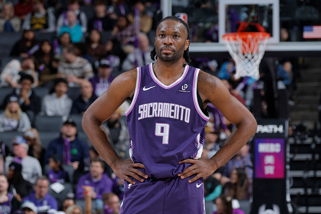 SACRAMENTO, CA - FEBRUARY 19: Precious Achiuwa #9 of the Sacramento Kings looks on during the game against the Orlando Magic on February 19, 2026 at Golden 1 Center in Sacramento, California. NOTE TO USER: User expressly acknowledges and agrees that, by downloading and or using this Photograph, user is consenting to the terms and conditions of the Getty Images License Agreement. Mandatory Copyright Notice: Copyright 2026 NBAE (Photo by Rocky Widner/NBAE via Getty Images)