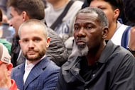 Dallas Mavericks co-interim general managers Matt Riccardi, left, and Michael Finley are...
