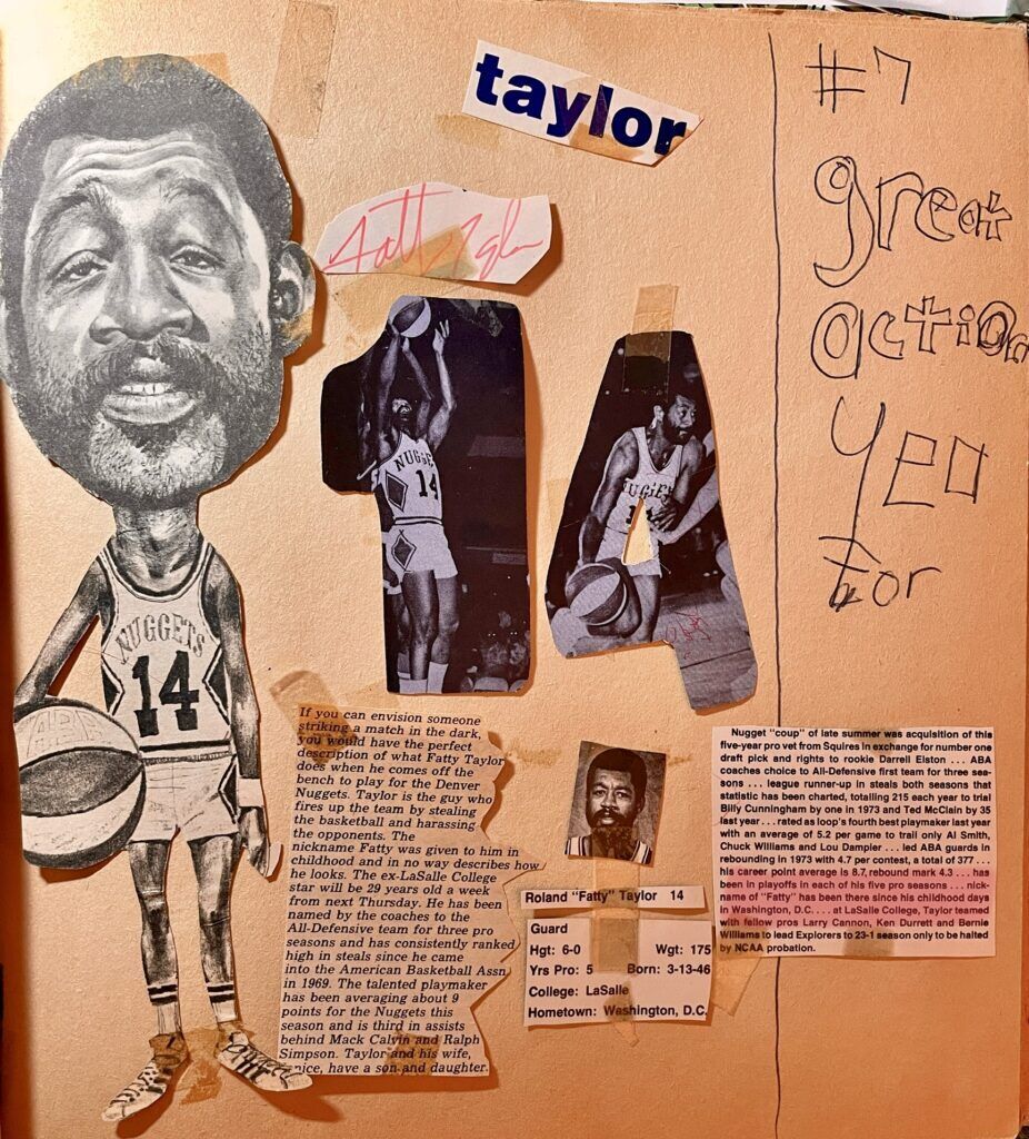 Denver Gazette Senior Arts Journalist John Moore kept a scrapbook deicated to every Denver Nuggets player in the mid-1970s, including guard Fatty Taylor. (John Moore, The Denver Gazette)