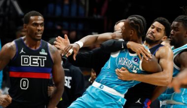 4 players ejected after benches-clearing brawl in Charlotte Hornets game