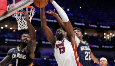 Bam Adebayo lifts short-handed Miami Heat to win over New Orleans Pelicans in final game before All-Star break