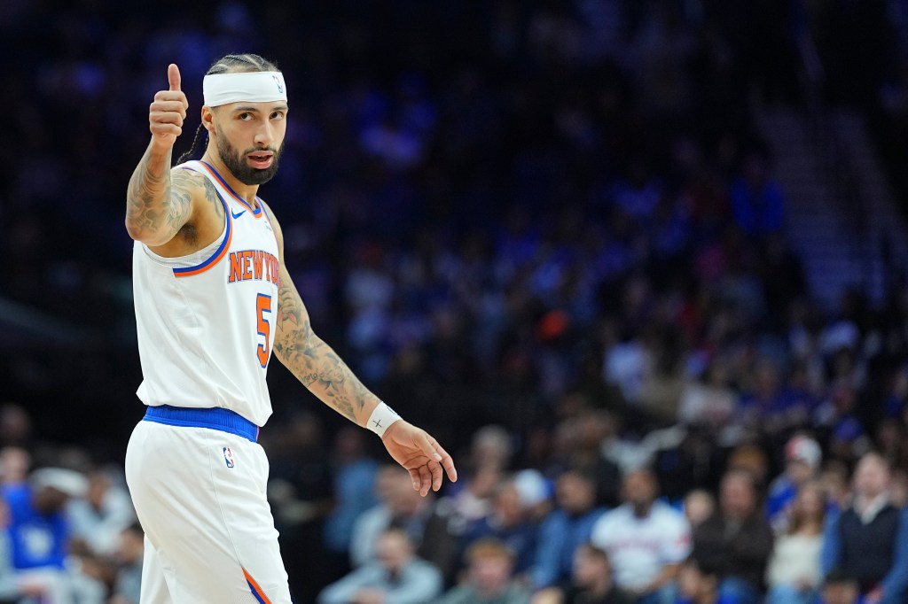 Jose Alvarado was serenaded by Knicks fans throughout their 138-89 blowout win over the 76ers on Feb. 11, 2026 in Philadelphia.