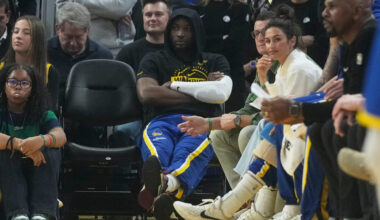 Golden State Warriors forward Jonathan Kuminga...