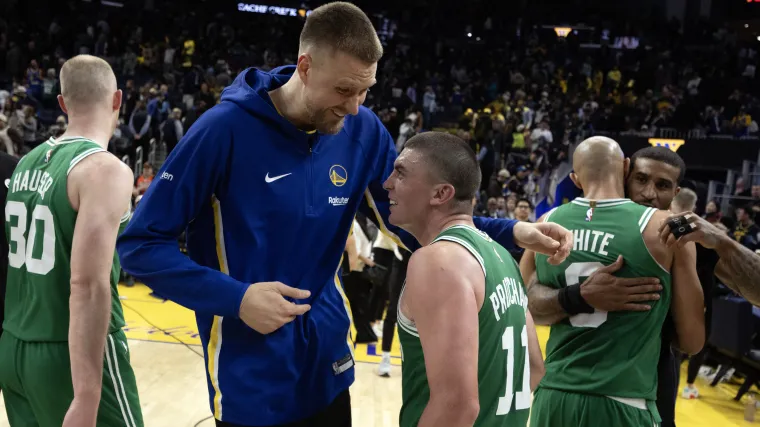 Payton Pritchard Dishes On Facing Off Vs. Kristaps Porzingis, Al Horford image