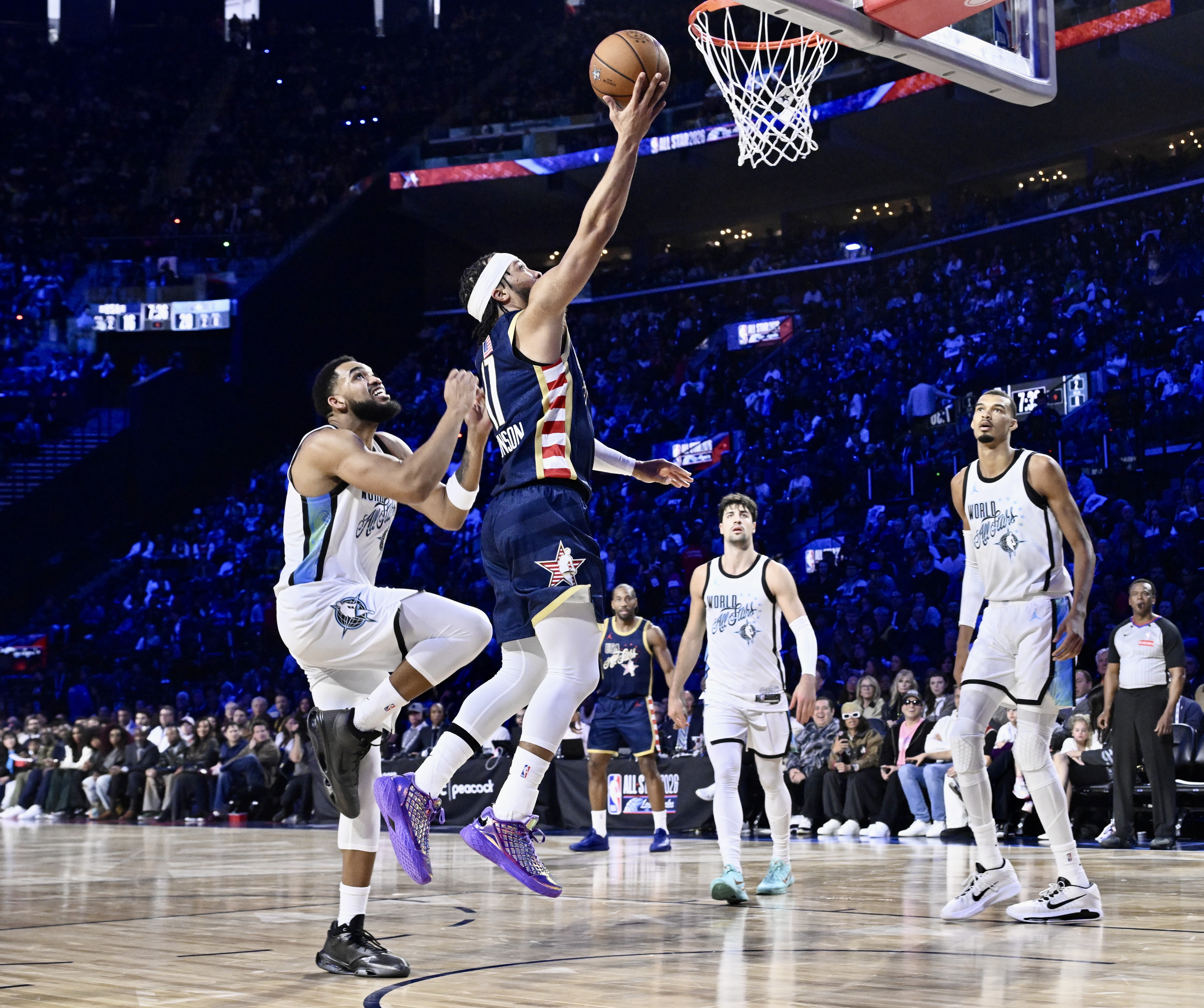 New York Knicks star Jalen Brunson of Team USA Stripes...