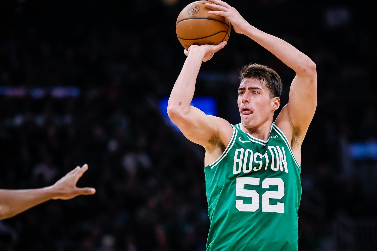 Center Luka Garza has given the Celtics a boost this season with his offensive rebounding and screening ability.