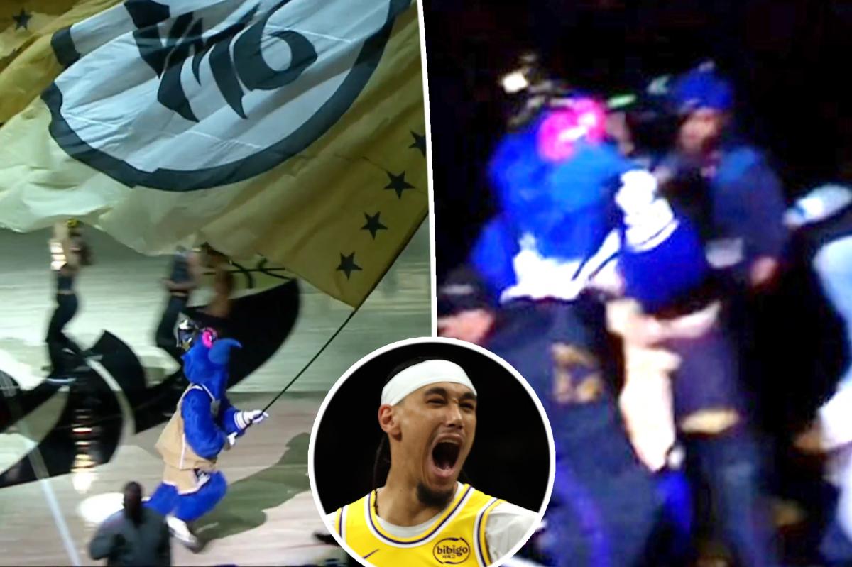 Lakers' Jaxson Hayes suspended for pushing Wizards mascot