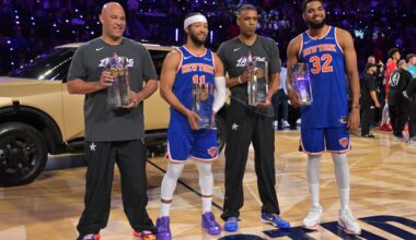 Knicks’ All-Stars win new rendition of Shooting Stars All-Star event