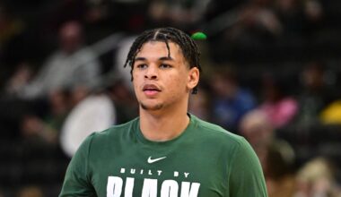 Feb 6, 2026; Milwaukee, Wisconsin, USA; Milwaukee Bucks forward Ousmane Dieng (21) warms up during halftime against the Indiana Pacers at Fiserv Forum. Mandatory Credit: Benny Sieu-Imagn Images