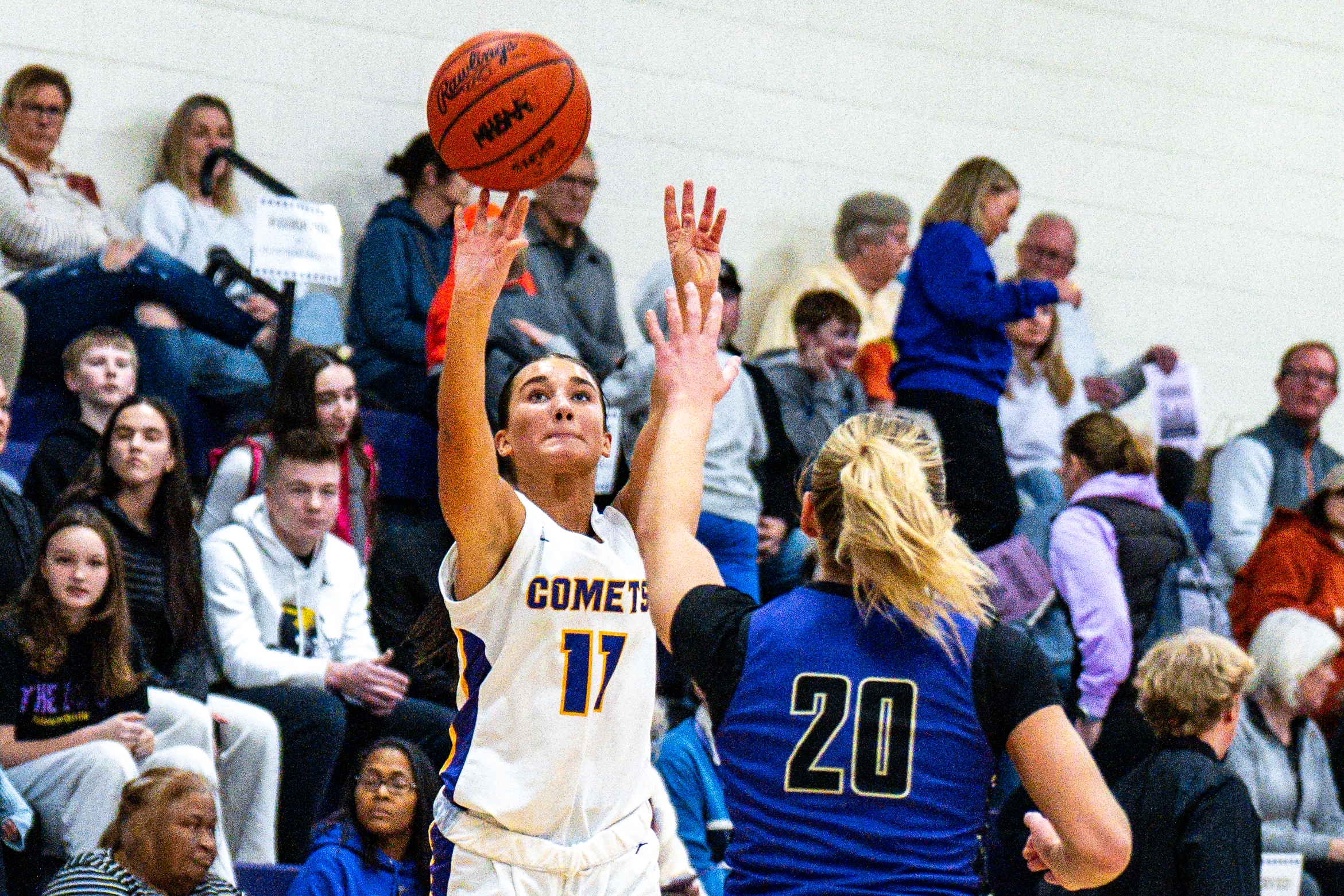 Scenes during a girls high school basketball game between Kalamazoo Christian and Schoolcraft at Kalamazoo Christian High School in Kalamazoo, Mich. on Friday, Feb. 13, 2026.