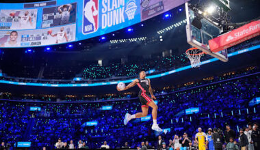 Heat's Keshad Johnson soars to a slam dunk title, edging Carter Bryant who had a perfect score