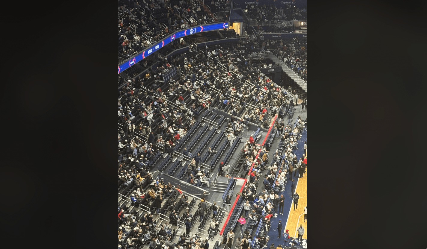 Seats allocated to members of The Vault sit empty during a Washington Wizards game.