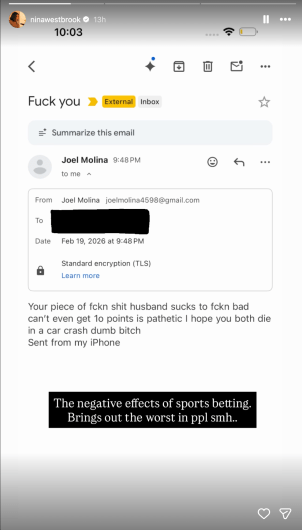 Nina Westbrook, Russell Westbrook hateful fan email, Kings